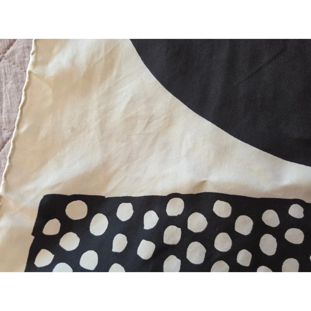 Dior VTG 60s White Black Square 30×30 Logo Preppy Old Money Art Rare‎ Scarf READ